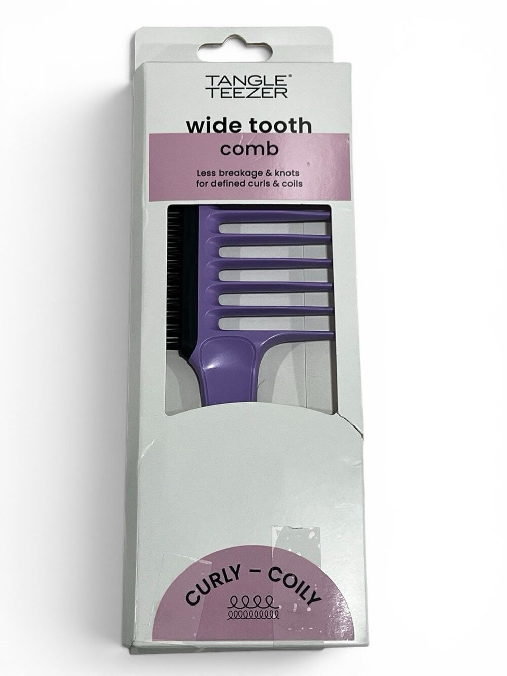 Tangle Teezer Wide Tooth Comb Purple Curly Coily Hair Detangling Comb New